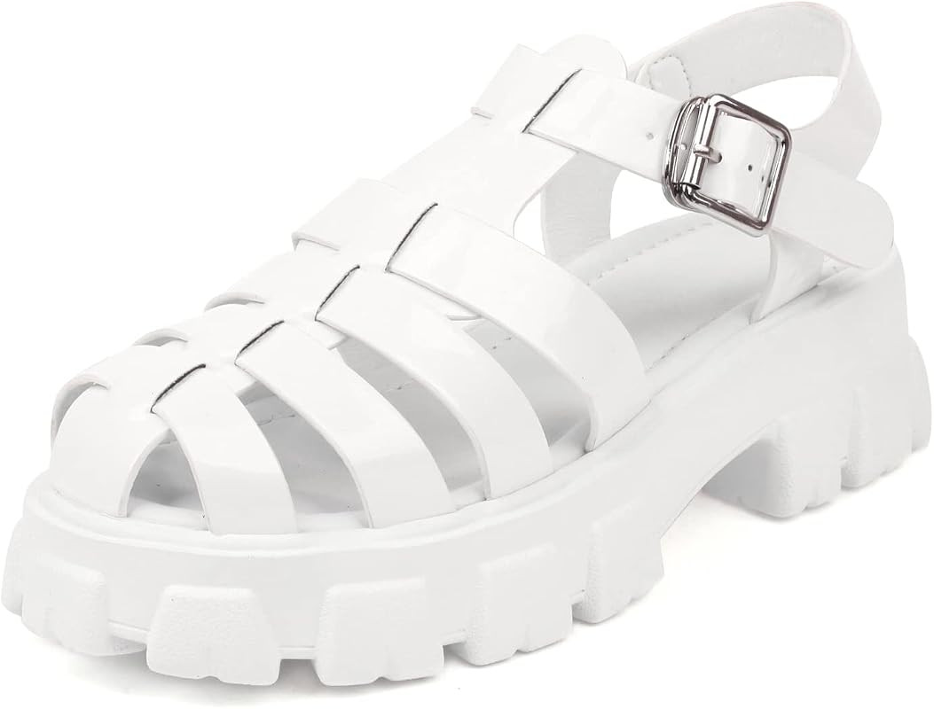 XIANGZU Chunky Platform Fisherman Sandals for Women Flatform Gladiator Closed Toe Shoes | Amazon (US)