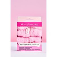 Brushworks Pink Microfibre Wrist Wash Bands 2 Pack | PrettyLittleThing CAN