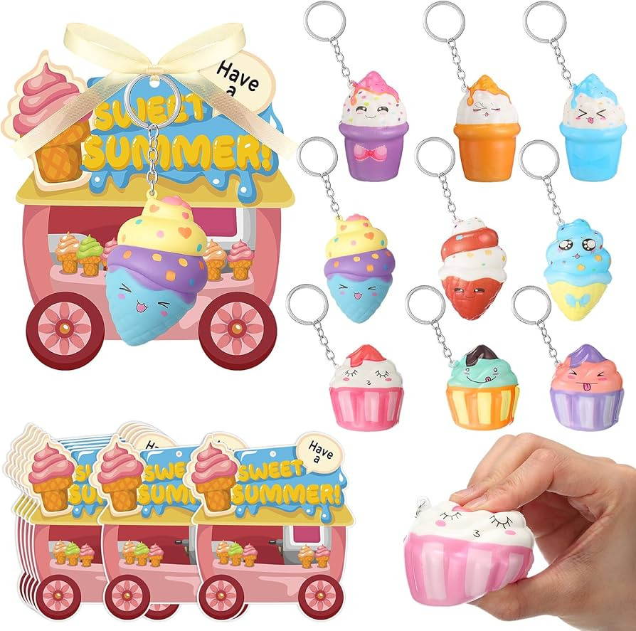 27 Set End of Year Gifts Bulk with Ice Cream Keychain Cake Keychain Graduation Gifts with Summer ... | Amazon (US)
