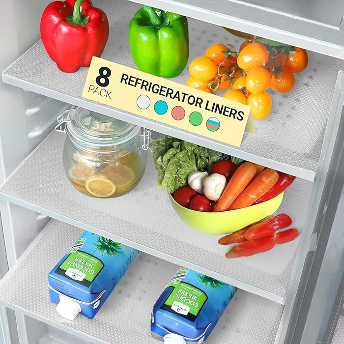 Linda's Essentials - Revestimientos para refrigerador para estantes (paquete de 8) – Forro no a... | Amazon (US)