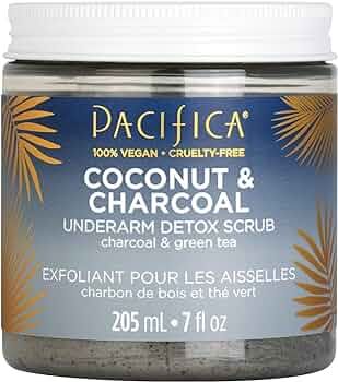 Pacifica Beauty, Coconut and Charcoal Underarm Detox Body Scrub, For Natural Deodorant Users, Alu... | Amazon (US)