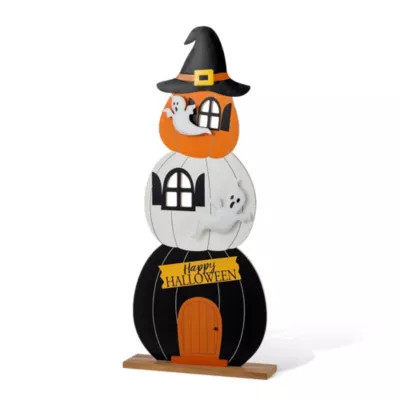 Glitzhome 35"H Halloween Wooden Pumpkin Haunted House Porch Decor | Belk