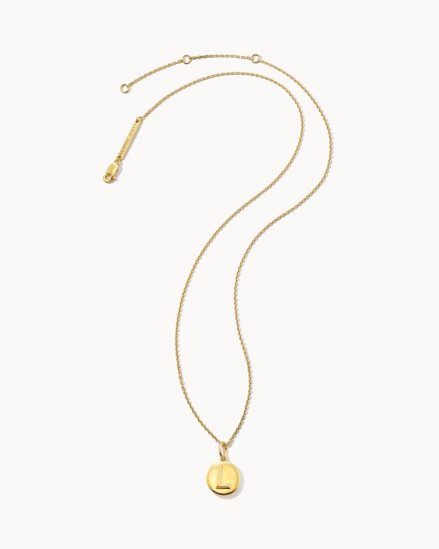 Letter L Coin Pendant Necklace in 18k Gold Vermeil | Kendra Scott