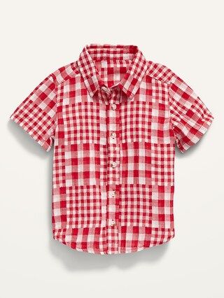 Matching Gingham Short-Sleeve Shirt for Toddler Boys | Old Navy (US)