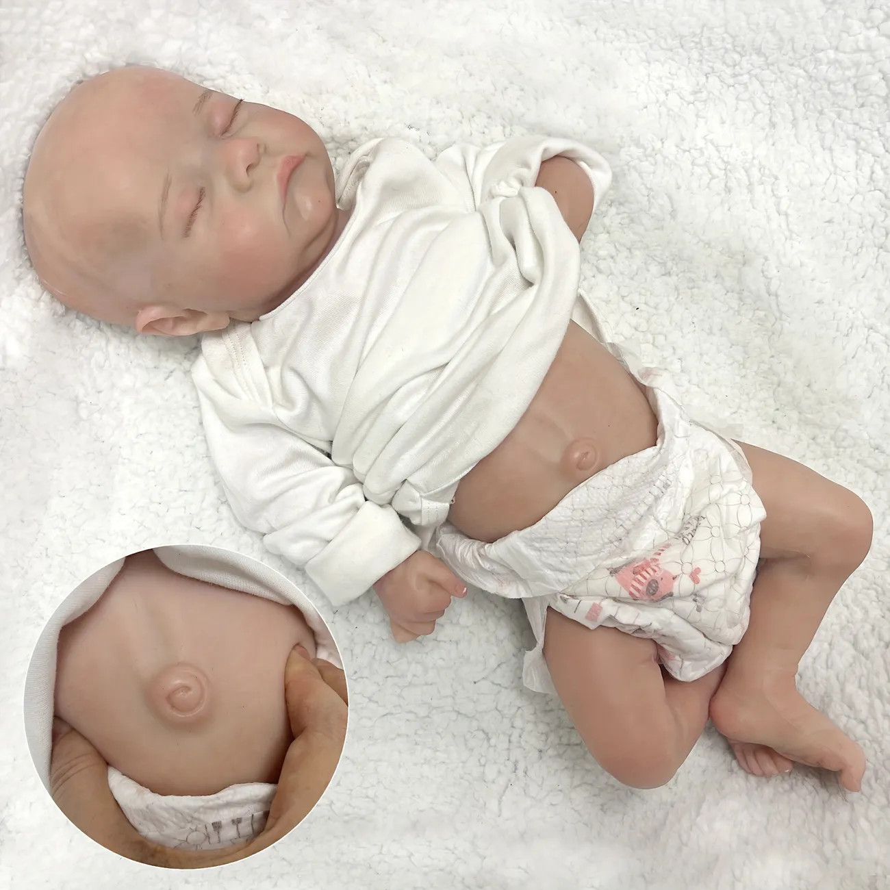 45cm All Silicone Dolls Full Body Soft Solid Silicone Rebeorn Baby Dolls Painted Sleeping Boy And... | Temu Affiliate Program