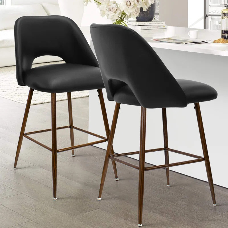 Berneta Upholstered 26'' Counter Stool with Metal Frame | Wayfair North America