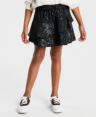 Girls Sequin Tiered Skirt | Macy's