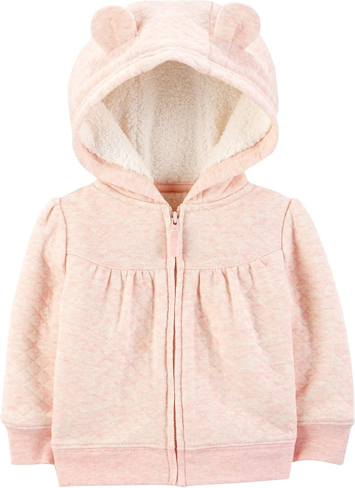 Simple Joys by Carter's Toddler and Baby Girls' Hooded Sweater Jacket with Sherpa Lining | Amazon (US)