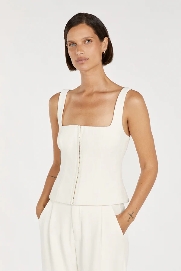 ROSA CREAM HOOK & EYE TOP | DISSH