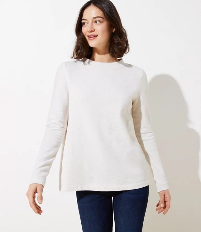 Button Back Sweatshirt | LOFT | LOFT