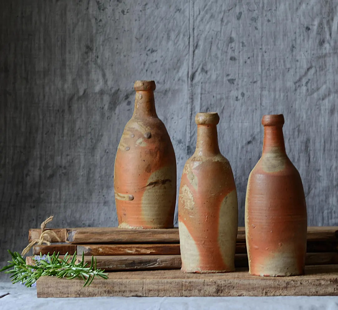 Lot of 3 glazed stoneware bottles, probably dating from the beginning of the 20th century circa 1... | Etsy (US)