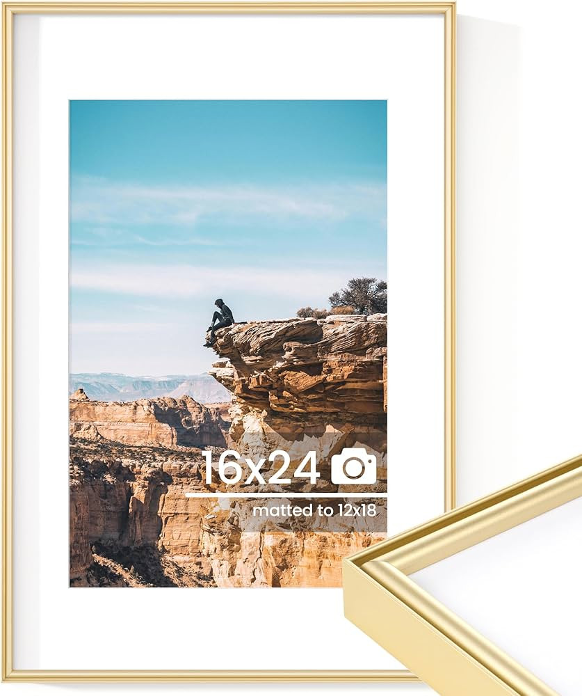 RICHFOCUS 16x24 Metal Poster Frame with Mat for 12x18 Photo | 16x24 Aluminum Frame | 16 x 24 Pict... | Amazon (US)