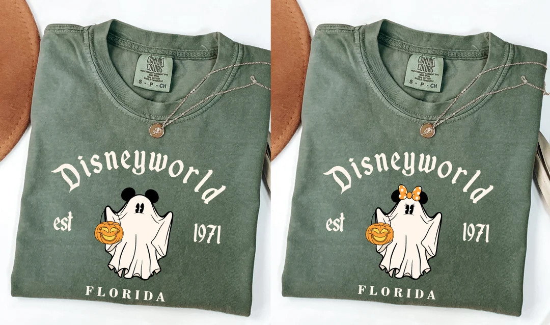 Comfort Colors Retro Disneyworld Est 1971 Halloween Shirt, Mickey Minnie Ghost Shirt, Disneyworld... | Etsy (US)