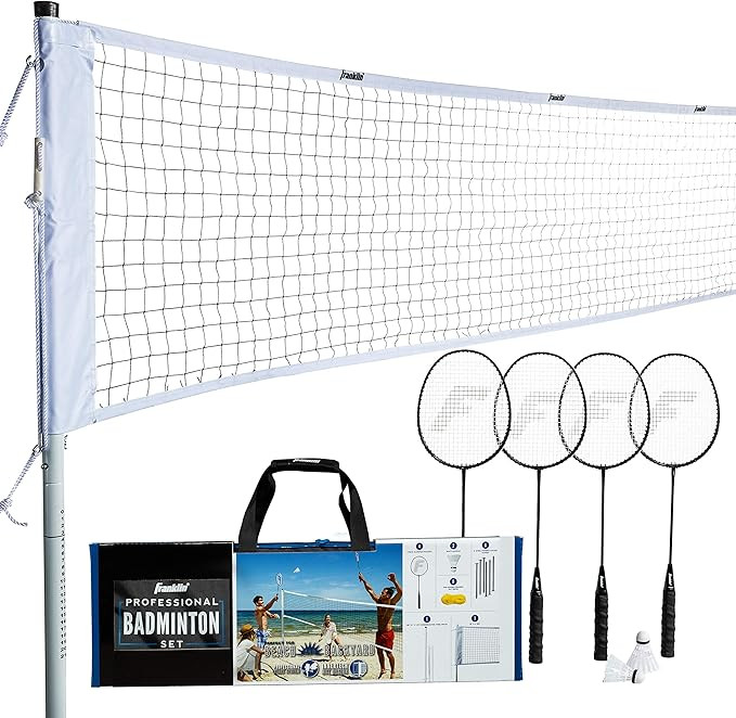 Franklin Sports Badminton Net Sets - Outdoor Backyard + Beach Badminton Net + Equipment Set - (4)... | Amazon (US)