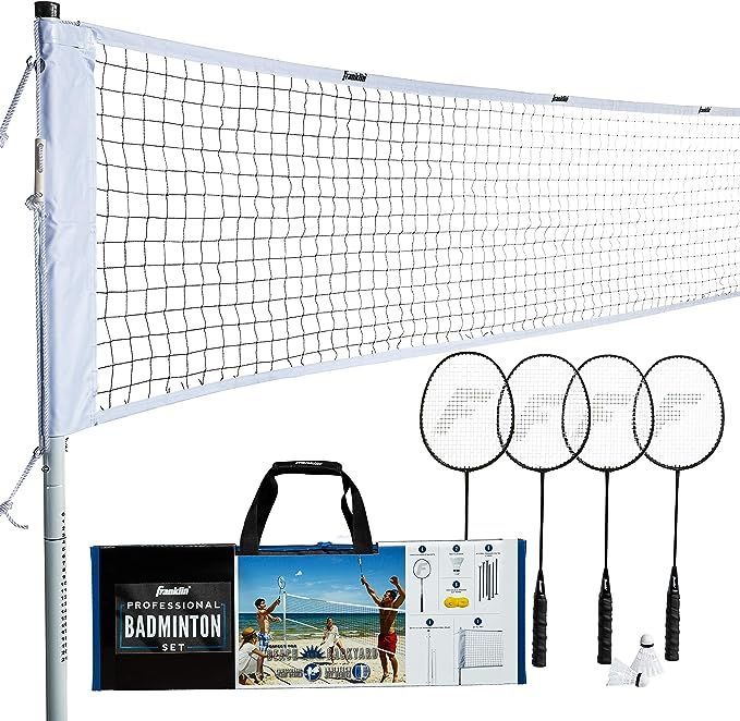 Franklin Sports Badminton Net Sets - Outdoor Backyard + Beach Badminton Net + Equipment Set - (4)... | Amazon (US)