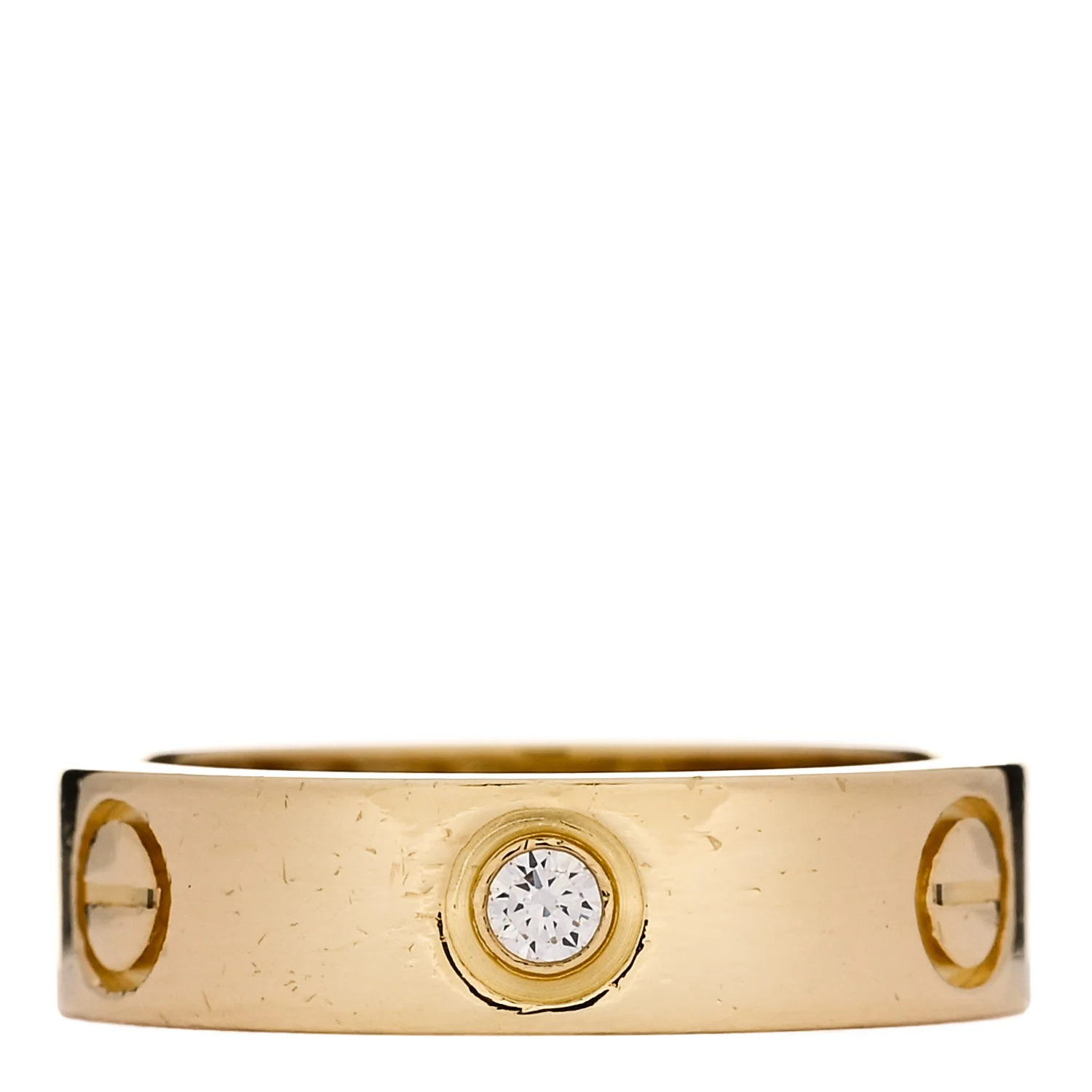 18K Yellow Gold 3 Diamond 5.5mm LOVE Ring 55 7.25 | FASHIONPHILE (US)