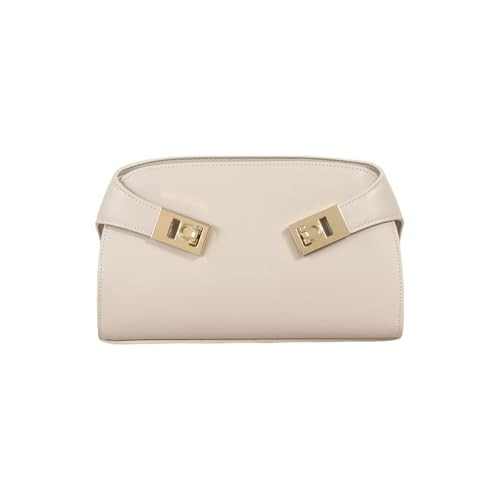 Women's Small Leather Shoulder Bag, Top-Grain Cowhide Crossbody Clutch with Removable Strap, Chic Evening Handbag for Party & Work (Light gray) | Amazon (US)
