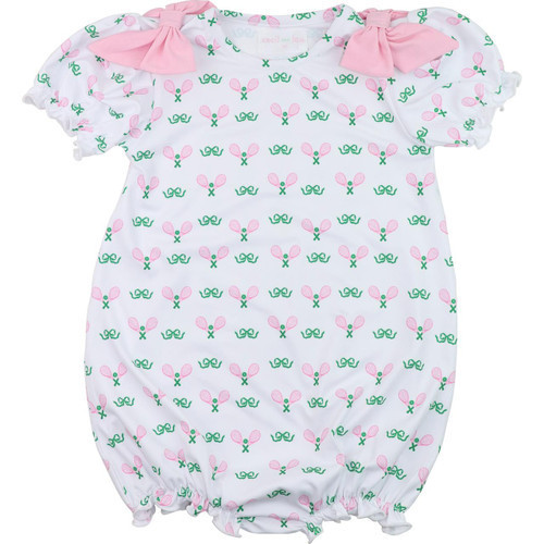 Pink And Green Tennis Print Knit Bubble | Cecil and Lou