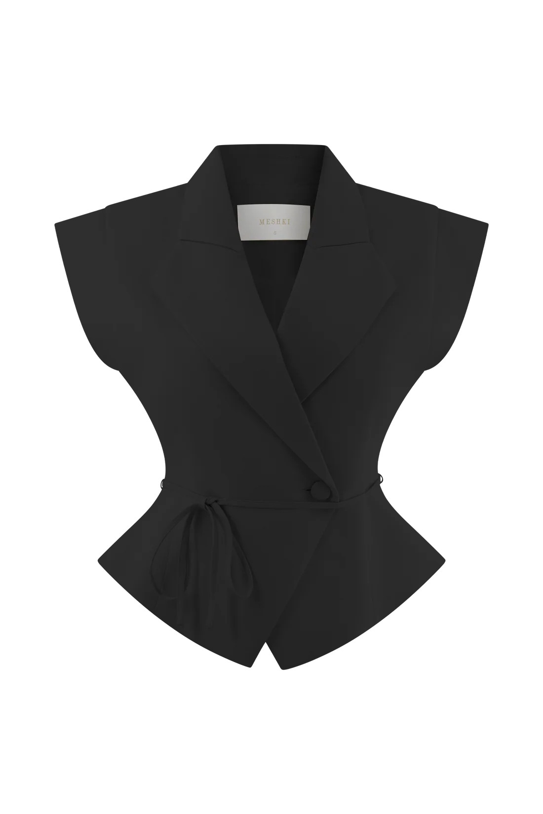 Andina Shortsleeve Linen Top - Black | MESHKI US