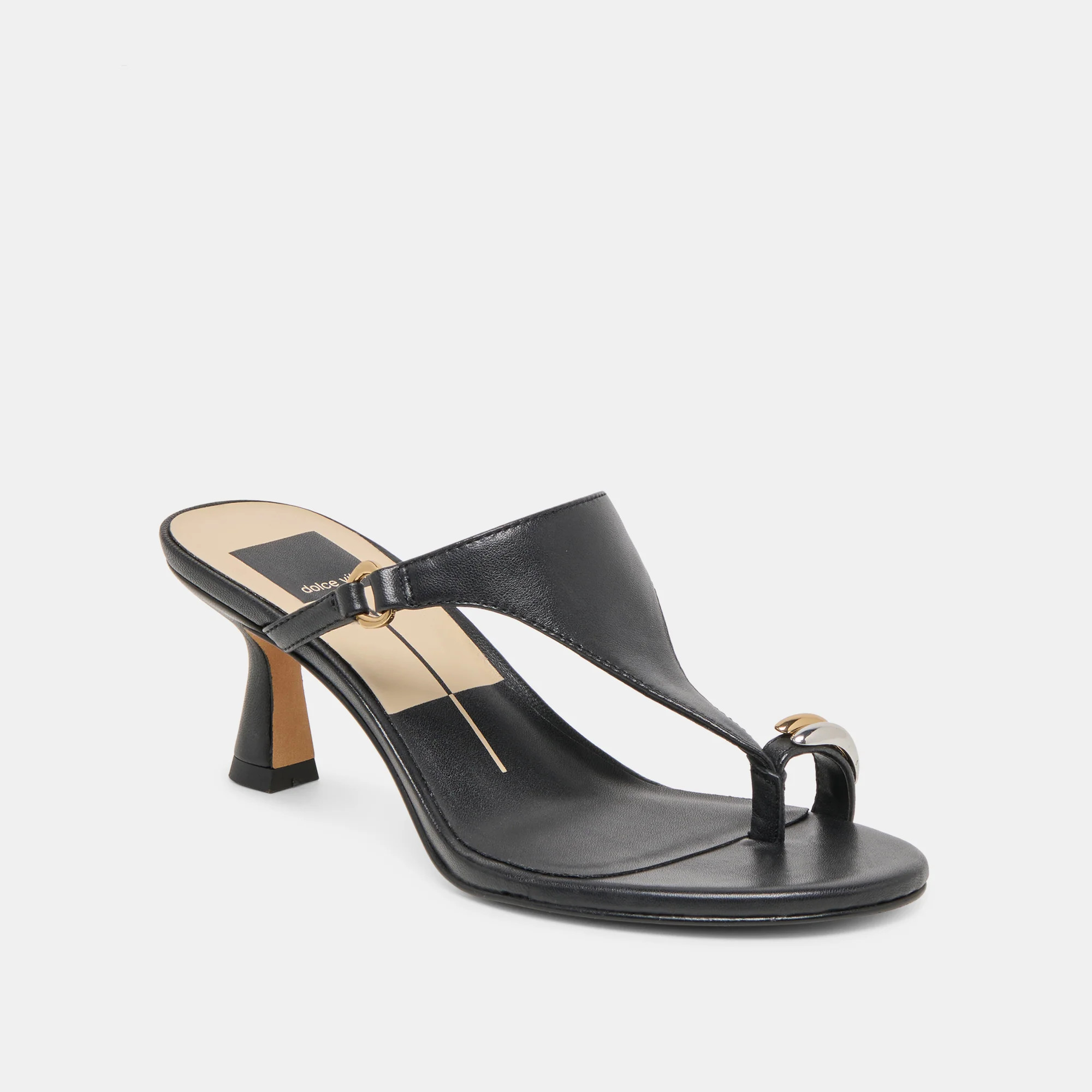 Derrel Heels Black Leather | DolceVita.com