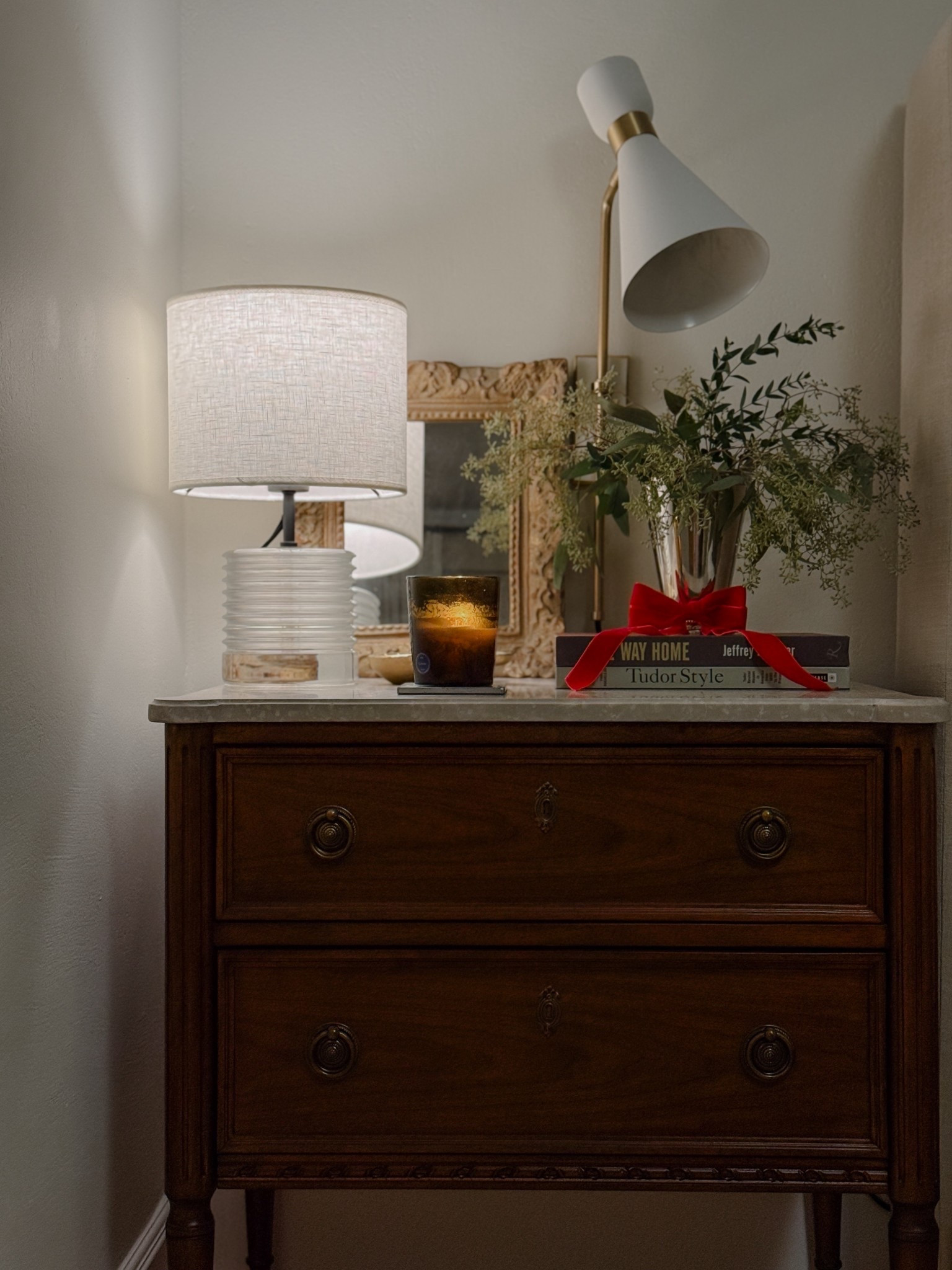 Our new nightstands! After many years of searching second hand and constant scrolling on FBM with no luck, we finally found the perfect ones! Love the beautiful wood detail and marble top — amazing quality! We have in Acorn finish. They’re a splurge but on sale.

#LTKSaleAlert #LTKHome