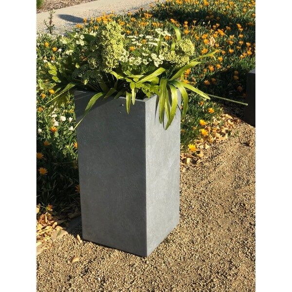 Durx-litecrete Lightweight Concrete Cement Color Tall Planter-Small - 8.7'x8.7'x19.9' | Bed Bath & Beyond