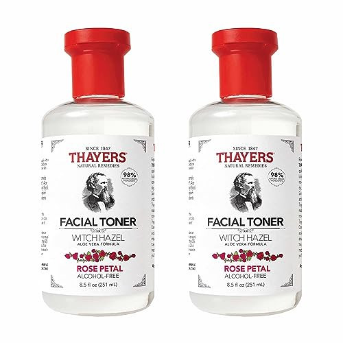 Thayers Alcohol-Free, Hydrating Rose Petal Witch Hazel Facial Toner with Aloe Vera Formula, Vegan, Dermatologist Tested and Recommended, 8.5 Oz (Pack of 2) | Amazon (US)
