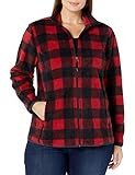 Amazon Essentials Women's Plus Size Classic-Fit Long-Sleeve Full-Zip Polar Soft Fleece Jacket, Red/B | Amazon (US)
