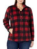 Amazon Essentials Women's Plus Size Classic-Fit Long-Sleeve Full-Zip Polar Soft Fleece Jacket, Red/B | Amazon (US)
