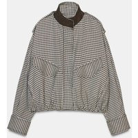 Zara - Checked Zw Collection Bomber Jacket - Women - Brown - Women | Zara US