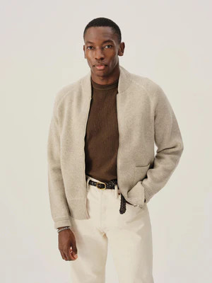 Heather Elk Heritage Wool Zip Cardigan - Buck Mason- Modern American Classics | Buck Mason