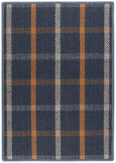 Jackson Navy/Ivory Woven Wool Custom Rug | Annie Selke