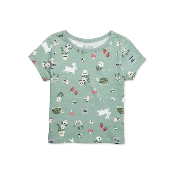 Garanimals Baby Girl Short Sleeve Print T-Shirt, Sizes 0-24 Months | Walmart (US)