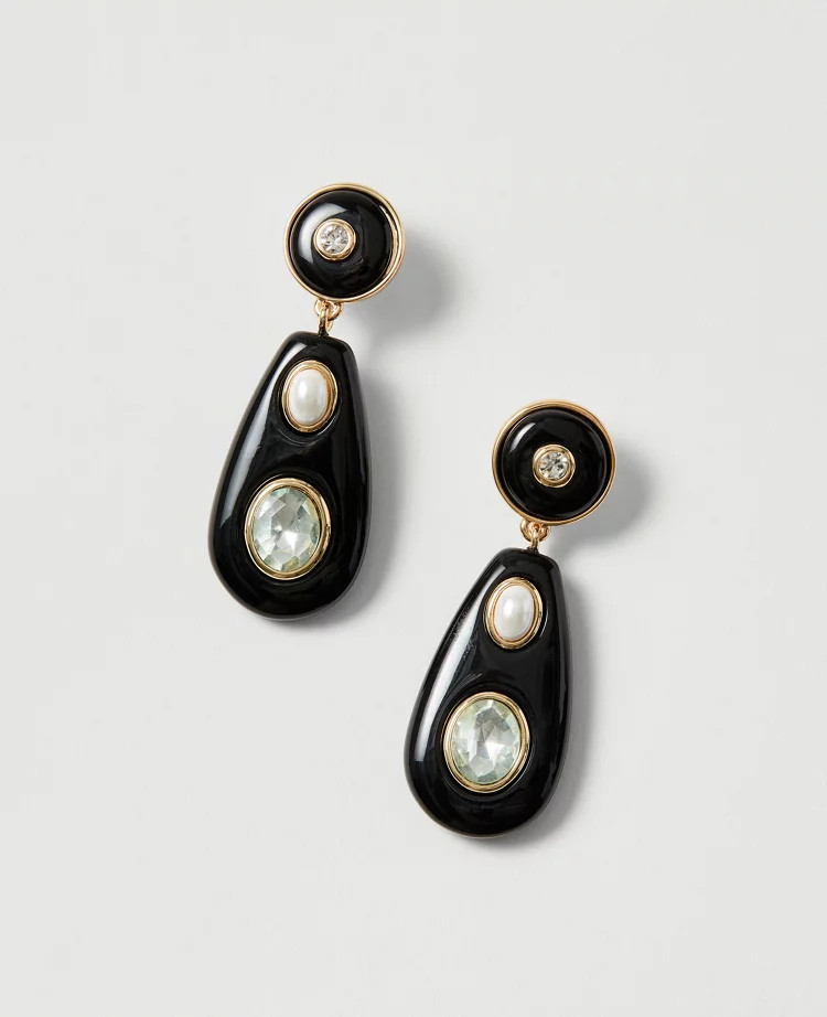 Embellished Acetate Drop Earrings | Ann Taylor