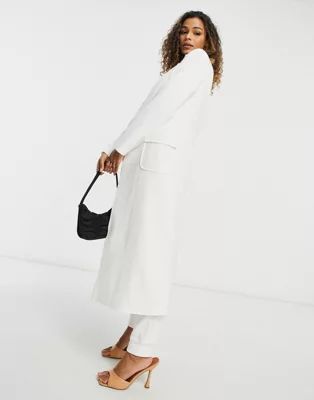 Never Fully Dressed tailored maxi jacket in white | ASOS (Global)