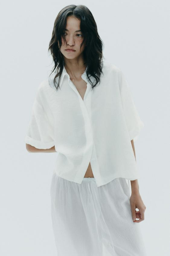 FLOWY SHORT SLEEVE SHIRT | Zara US