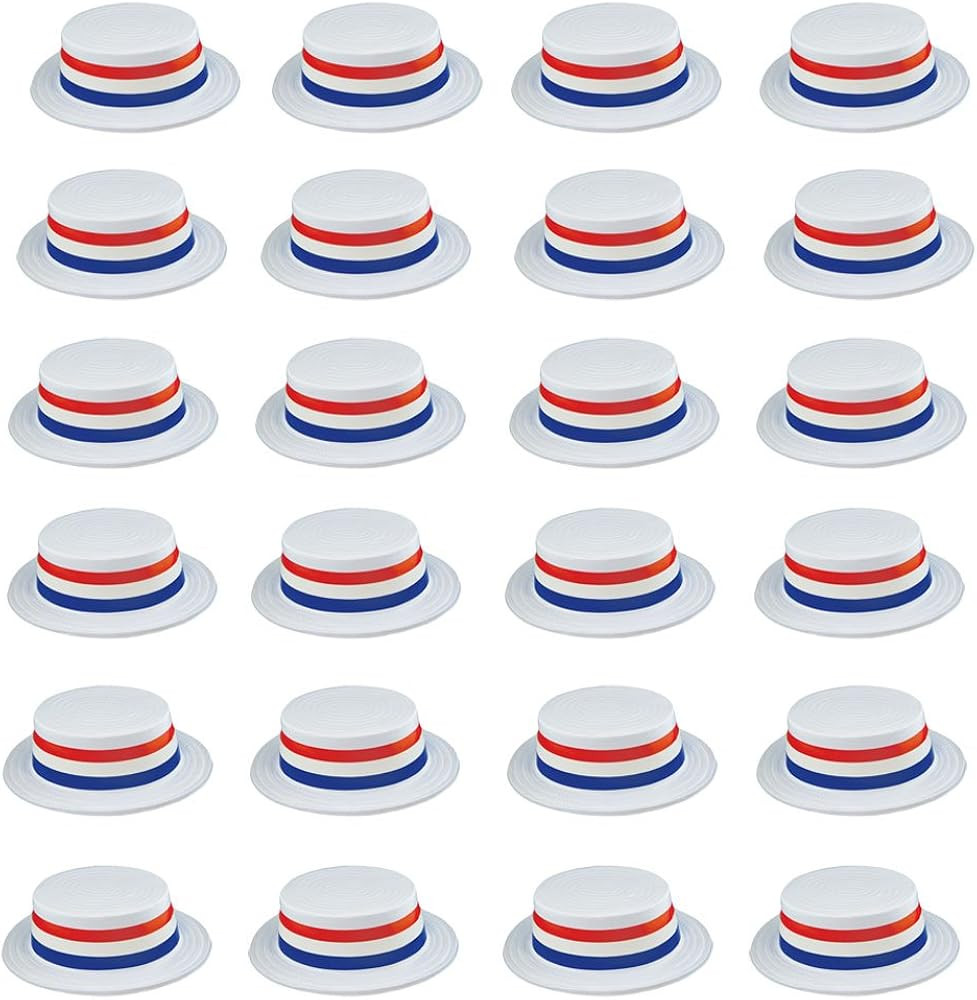 Funny Party Hats Skimmer Hat - Boater Hats - Patriotic Accessories - American Flag Party Hats | Amazon (US)