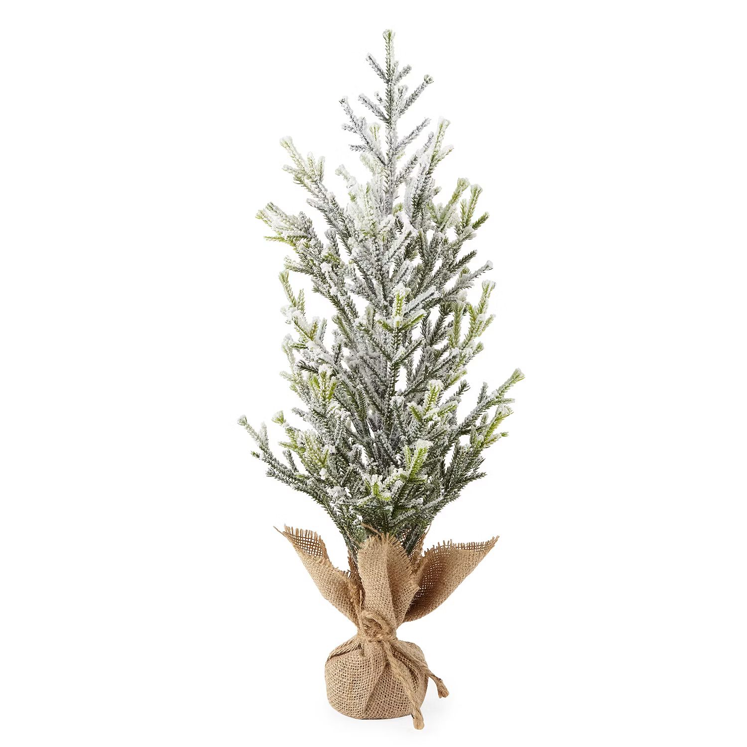 North Pole Trading Co. 18in Burlap Base Flocked Cedar Christmas Tabletop Tree | JCPenney