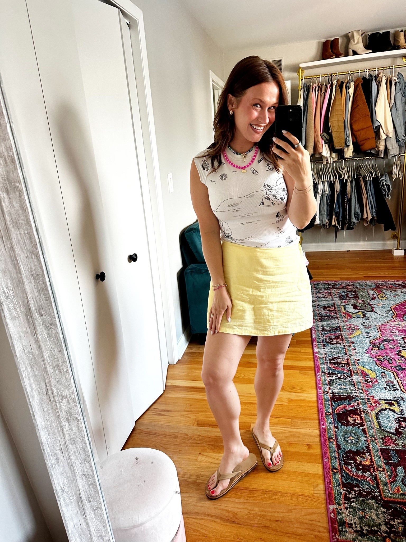 If you are looking for a non denim option for summer this skort is perfect! #momoutfit #casualoutfit #summeroutfit

#LTKootd #LTKSaleAlert #LTKmomlife