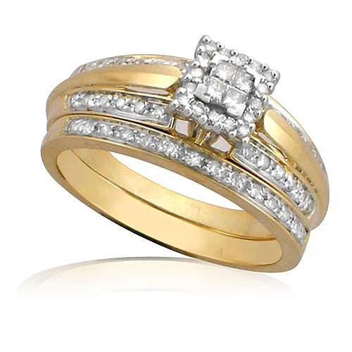 10k Yg Fb 1/3 Cttw Quad Bridal Set | Walmart (US)