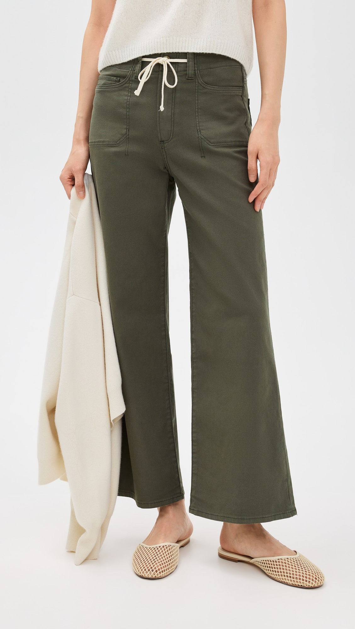 PAIGE Ari Waistband Tie and Stitch Thru Utility Pockets Pants | Shopbop | Shopbop
