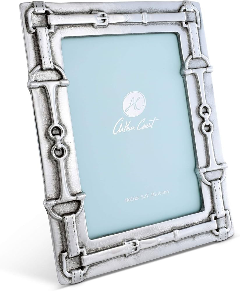Arthur Court Aluminum Equestrian Bit Pattern Photo Frame, 5x7 inches - Elegant Metal Picture Fram... | Amazon (US)