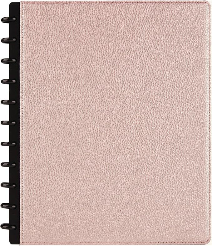 TUL® Discbound Notebook With Pebbled Leather Cover, Letter Size, Narrow Ruled, 60 Sheets, Rose G... | Amazon (US)