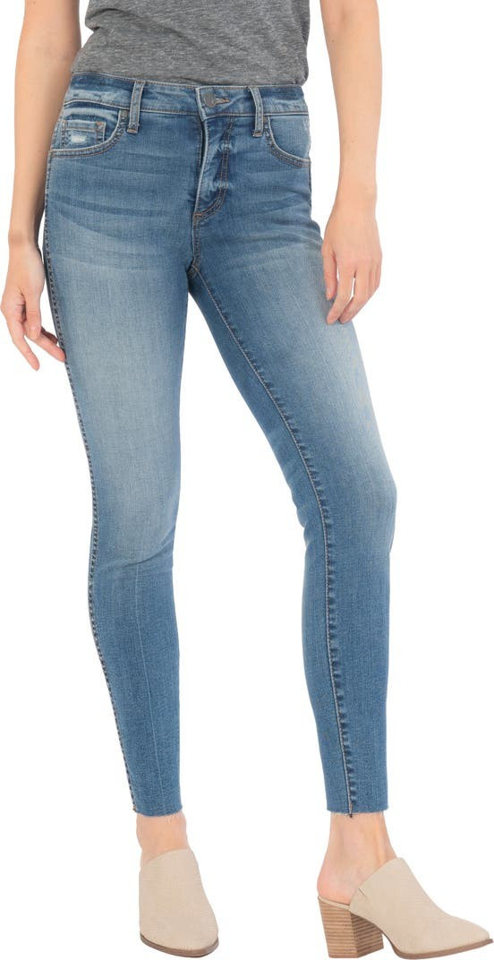 Donna Fab Ab High Waist Raw Hem Ankle Skinny Jeans | Nordstrom | Nordstrom