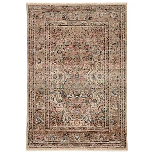 Ginia Medallion Blush Beige Area Rug - Overstock - 31719306 | Bed Bath & Beyond