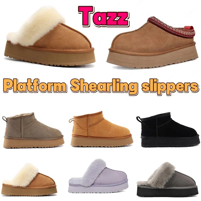 Australia Tazz Slippers Disquette platform Slipper men women shoes winter Snow Boots Ultra Mini b... | DHGate