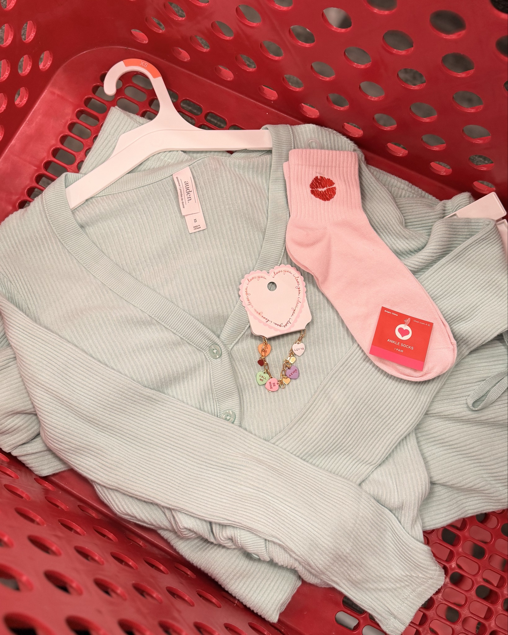 The coziest PJs paired with Valentine’s socks  and a cute bracelet, such a simple but thoughtful gift idea for spreading a little extra love this season 💌✨

#LTKFindsUnder50 #LTKselfcare