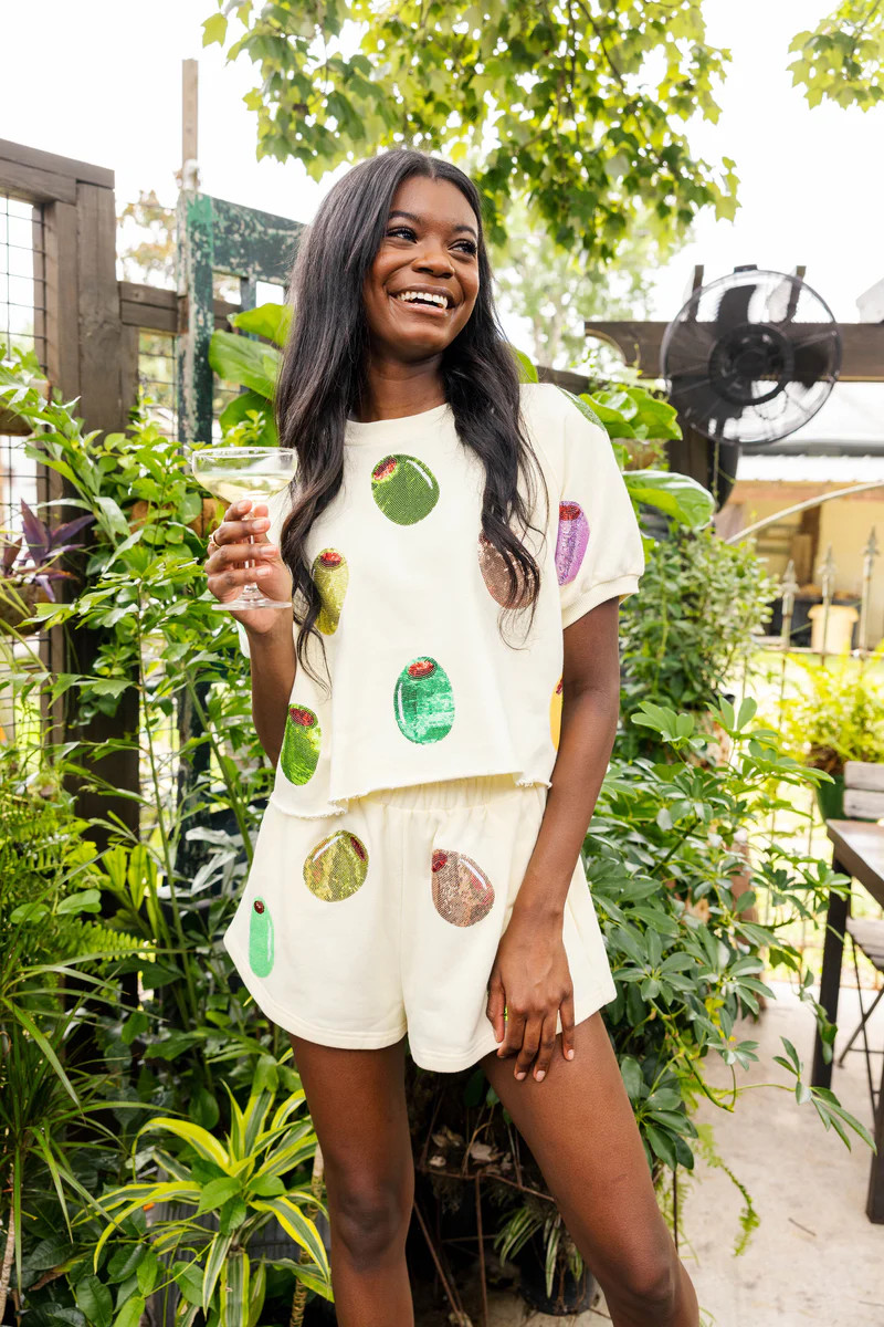 Multi Olive All Over Short | Queen of Sparkles