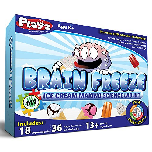 Playz Brain Freeze Ice Cream Candy Making Food Science Kit - 18+ Yummy STEM Experiments, 36 Page Lab | Amazon (US)