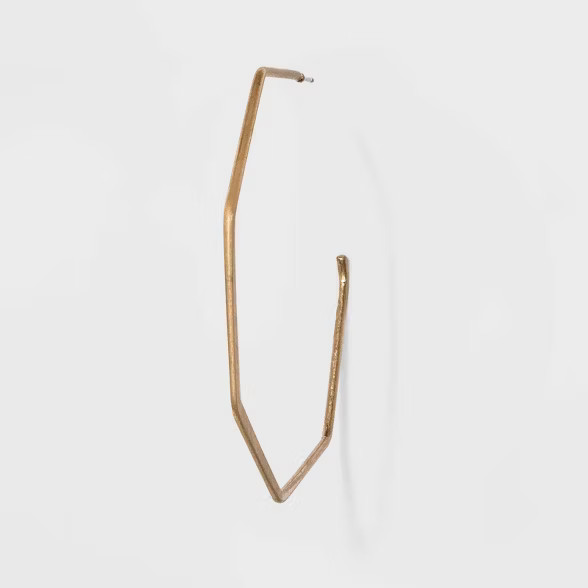 Open Flattened Hexagon Hoop Earrings - Universal Thread™ | Target